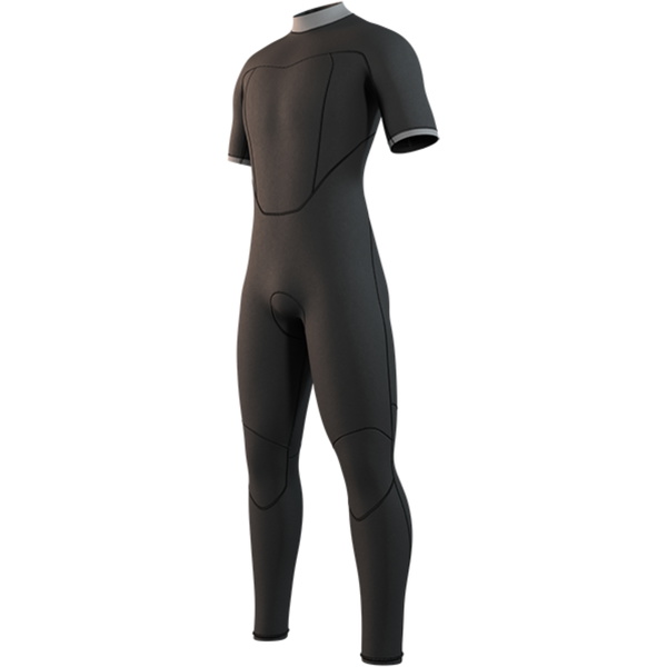 2026 Mystic Männer Brand 3/2mm Short Arm Rückenreißverschluss Flatlock Neoprenanzug 35000.250033 - Black